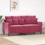 Red velvet 2-seater sofa 140 cm by , Sofas - Ref: Foro24-359307, Price: 240,94 €, Discount: %