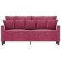 2-Sitzer-Sofa aus rotem Samt, 140 cm von , Sofas - Ref: Foro24-359307, Preis: 240,94 €, Rabatt: %