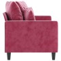 Red velvet 2-seater sofa 140 cm by , Sofas - Ref: Foro24-359307, Price: 240,94 €, Discount: %