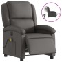 Sillón reclinable eléctrico de cuero auténtico gris de , Sillones - Ref: Foro24-3204257, Precio: 389,39 €, Descuento: %