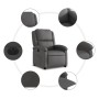 Sillón reclinable eléctrico de cuero auténtico gris de , Sillones - Ref: Foro24-3204257, Precio: 389,39 €, Descuento: %