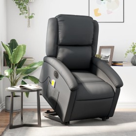 Sillón de masaje elevable eléctrico cuero auténtico negro de , Sillones - Ref: Foro24-3204274, Precio: 458,77 €, Descuento: %