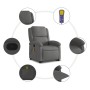 Sillón reclinable de masaje elevable cuero auténtico gris de , Sillones - Ref: Foro24-3204269, Precio: 438,06 €, Descuento: %