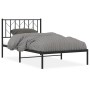 Bed frame with black metal headboard 100x200 cm by , Beds and slatted bases - Ref: Foro24-374432, Price: 68,87 €, Discount: %