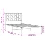 Bed frame with black metal headboard 100x200 cm by , Beds and slatted bases - Ref: Foro24-374432, Price: 68,87 €, Discount: %