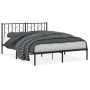 Bed frame with black metal headboard 150x200 cm by , Beds and slatted bases - Ref: Foro24-374439, Price: 108,95 €, Discount: %