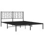 Bed frame with black metal headboard 150x200 cm by , Beds and slatted bases - Ref: Foro24-374439, Price: 108,95 €, Discount: %