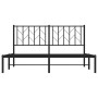 Bed frame with black metal headboard 150x200 cm by , Beds and slatted bases - Ref: Foro24-374439, Price: 108,95 €, Discount: %