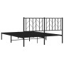 Bed frame with black metal headboard 150x200 cm by , Beds and slatted bases - Ref: Foro24-374439, Price: 108,95 €, Discount: %