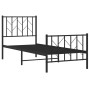 Estructura de cama con cabecero y estribo metal negro 75x190 cm de , Camas y somieres - Ref: Foro24-374445, Precio: 64,26 €, ...