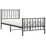 Estructura de cama con cabecero y estribo metal negro 90x190 cm de , Camas y somieres - Ref: Foro24-374447, Precio: 76,29 €, ...