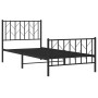 Estructura de cama con cabecero y estribo metal negro 90x190 cm de , Camas y somieres - Ref: Foro24-374447, Precio: 76,29 €, ...