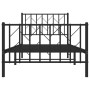 Estructura de cama con cabecero y estribo metal negro 90x190 cm de , Camas y somieres - Ref: Foro24-374447, Precio: 76,29 €, ...