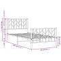 Bettgestell mit Kopfteil und Fußteil aus schwarzem Metall 90x190 cm von , Betten und Lattenroste - Ref: Foro24-374447, Preis:...