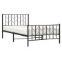 Estructura de cama con cabecero y estribo metal negro 107x203cm de , Camas y somieres - Ref: Foro24-374451, Precio: 75,99 €, ...