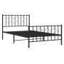 Estructura de cama con cabecero y estribo metal negro 107x203cm de , Camas y somieres - Ref: Foro24-374451, Precio: 75,99 €, ...