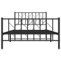 Estructura de cama con cabecero y estribo metal negro 107x203cm de , Camas y somieres - Ref: Foro24-374451, Precio: 75,99 €, ...