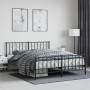 Black metal headboard and footboard bed frame 160x200cm by , Beds and slatted bases - Ref: Foro24-374458, Price: 128,01 €, Di...