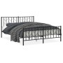 Black metal headboard and footboard bed frame 160x200cm by , Beds and slatted bases - Ref: Foro24-374458, Price: 128,01 €, Di...