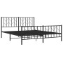 Black metal headboard and footboard bed frame 160x200cm by , Beds and slatted bases - Ref: Foro24-374458, Price: 128,01 €, Di...