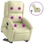 Sillón reclinable masaje eléctrico de pie cuero auténtico crema de , Sillones - Ref: Foro24-3204276, Precio: 447,82 €, Descue...