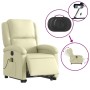 Cream Genuine Leather Electric Foot Massage Recliner by , Armchairs - Ref: Foro24-3204276, Price: 447,82 €, Discount: %