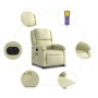 Cream Genuine Leather Electric Foot Massage Recliner by , Armchairs - Ref: Foro24-3204276, Price: 447,82 €, Discount: %