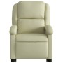 Cream Genuine Leather Electric Foot Massage Recliner by , Armchairs - Ref: Foro24-3204276, Price: 447,82 €, Discount: %