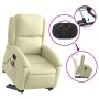 Cream Genuine Leather Electric Foot Massage Recliner by , Armchairs - Ref: Foro24-3204276, Price: 447,82 €, Discount: %