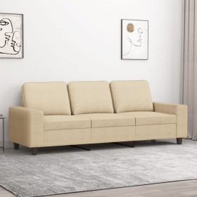 3-seater cream fabric sofa 180 cm by , Sofas - Ref: Foro24-359401, Price: 318,79 €, Discount: %