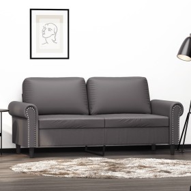 Gray synthetic leather 2-seater sofa 140 cm by , Sofas - Ref: Foro24-359506, Price: 244,99 €, Discount: %