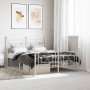 Metal bed frame with headboard and white footboard 140x200 cm by , Beds and slatted bases - Ref: Foro24-374407, Price: 114,89...