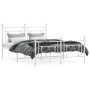 Metal bed frame with headboard and white footboard 140x200 cm by , Beds and slatted bases - Ref: Foro24-374407, Price: 114,89...