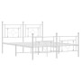 Estructura cama metal con cabecero y estribo blanco 140x200 cm de , Camas y somieres - Ref: Foro24-374407, Precio: 114,89 €, ...