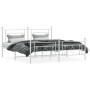 Estructura cama metal con cabecero y pie cama blanco 183x213 cm de , Camas y somieres - Ref: Foro24-374411, Precio: 126,07 €,...