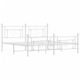 Metal bed frame with headboard and footboard white 183x213 cm by , Beds and slatted bases - Ref: Foro24-374411, Price: 126,07...