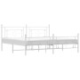 Metal bed frame with headboard and white footboard 200x200 cm by , Beds and slatted bases - Ref: Foro24-374413, Price: 134,01...