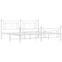 Metal bed frame with headboard and white footboard 200x200 cm by , Beds and slatted bases - Ref: Foro24-374413, Price: 134,01...