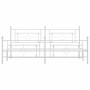 Metal bed frame with headboard and white footboard 200x200 cm by , Beds and slatted bases - Ref: Foro24-374413, Price: 134,01...