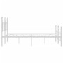 Metal bed frame with headboard and white footboard 200x200 cm by , Beds and slatted bases - Ref: Foro24-374413, Price: 134,01...