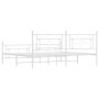 Metal bed frame with headboard and white footboard 200x200 cm by , Beds and slatted bases - Ref: Foro24-374413, Price: 134,01...