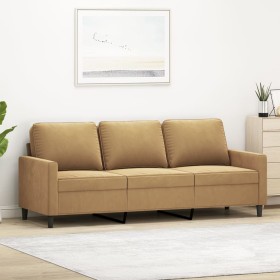 3-Sitzer-Sofa aus braunem Samt, 180 cm von , Sofas - Ref: Foro24-359216, Preis: 295,99 €, Rabatt: %