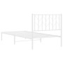 Estructura de cama de metal con cabecero blanco 90x200 cm de , Camas y somieres - Ref: Foro24-374479, Precio: 59,50 €, Descue...