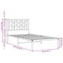 Estructura de cama de metal con cabecero blanco 90x200 cm de , Camas y somieres - Ref: Foro24-374479, Precio: 59,50 €, Descue...