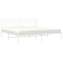 Estructura de cama con cabecero metal blanca 200x200 cm de , Camas y somieres - Ref: Foro24-374493, Precio: 113,16 €, Descuen...