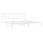 Estructura de cama con cabecero metal blanca 200x200 cm de , Camas y somieres - Ref: Foro24-374493, Precio: 113,16 €, Descuen...