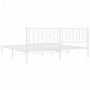 Estructura de cama con cabecero metal blanca 200x200 cm de , Camas y somieres - Ref: Foro24-374493, Precio: 113,16 €, Descuen...