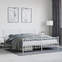 Metal bed frame with headboard and footboard white 183x213 cm by , Beds and slatted bases - Ref: Foro24-374509, Price: 107,99...