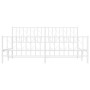 Metal bed frame with headboard and footboard white 183x213 cm by , Beds and slatted bases - Ref: Foro24-374509, Price: 107,99...