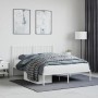 White metal bed frame with headboard 140x200 cm by , Beds and slatted bases - Ref: Foro24-374487, Price: 103,26 €, Discount: %